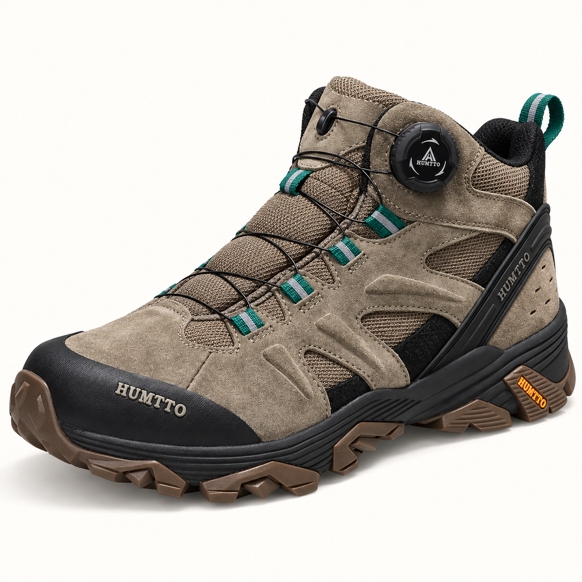 Chaussure randonnée maintien cheville kaki avec câble continu et molette HUMTTO