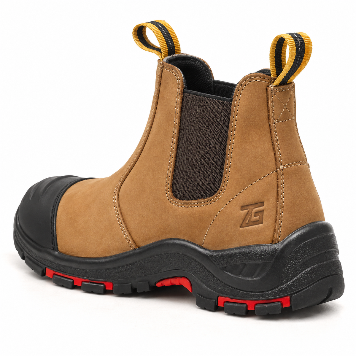 Chaussure randonnée nubuck Marron claire vue arrière trois-quarts