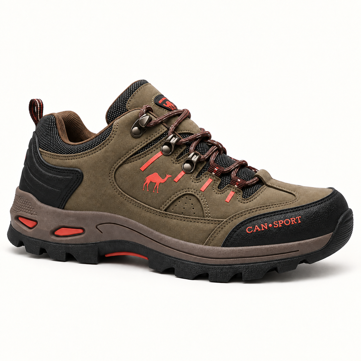 Chaussure randonnée semi-rigide Peru – détail du pare-pierres et des panneaux latéraux
