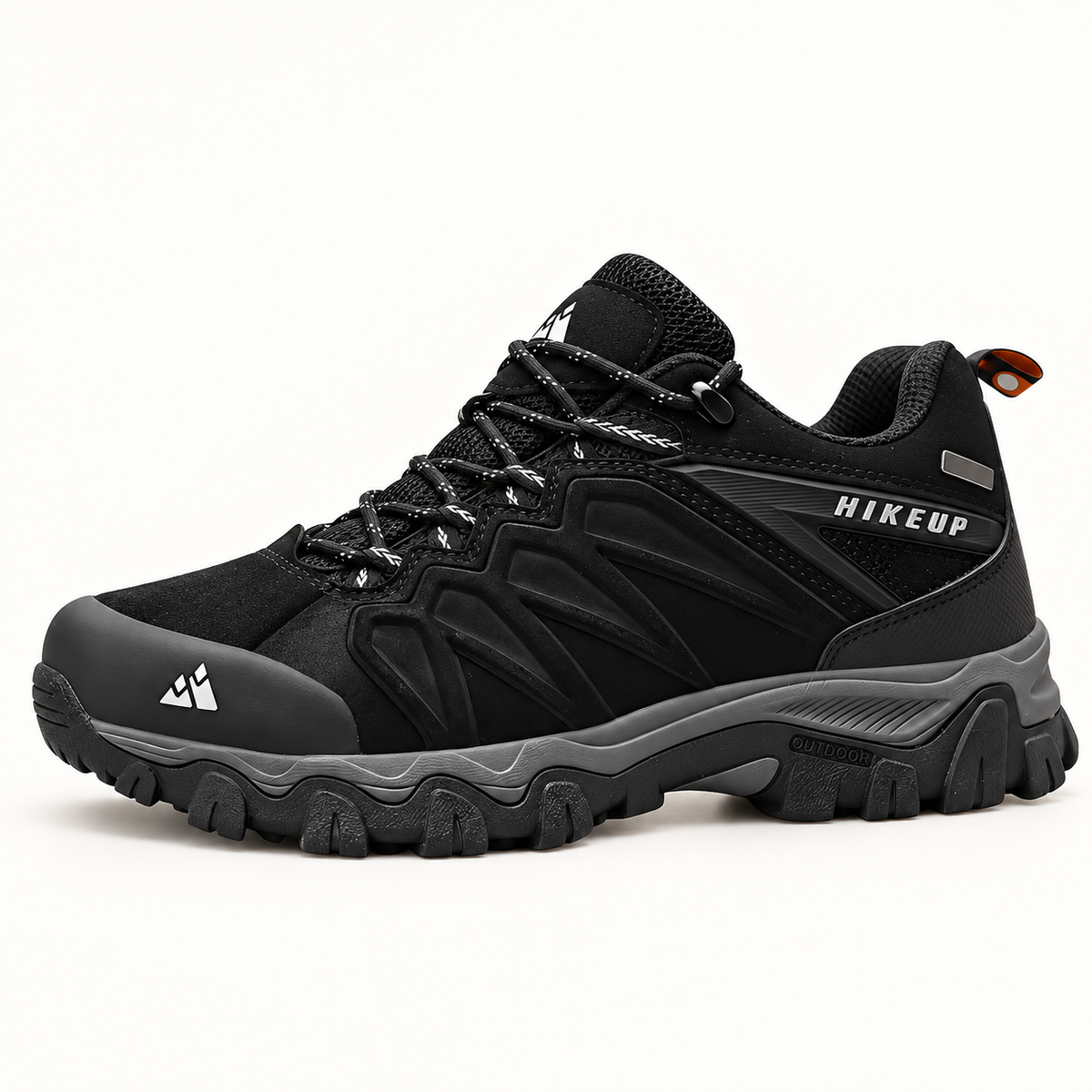 Chaussure randonnée souple homme noire – détail du pare-pierres et de l'avant-pied
