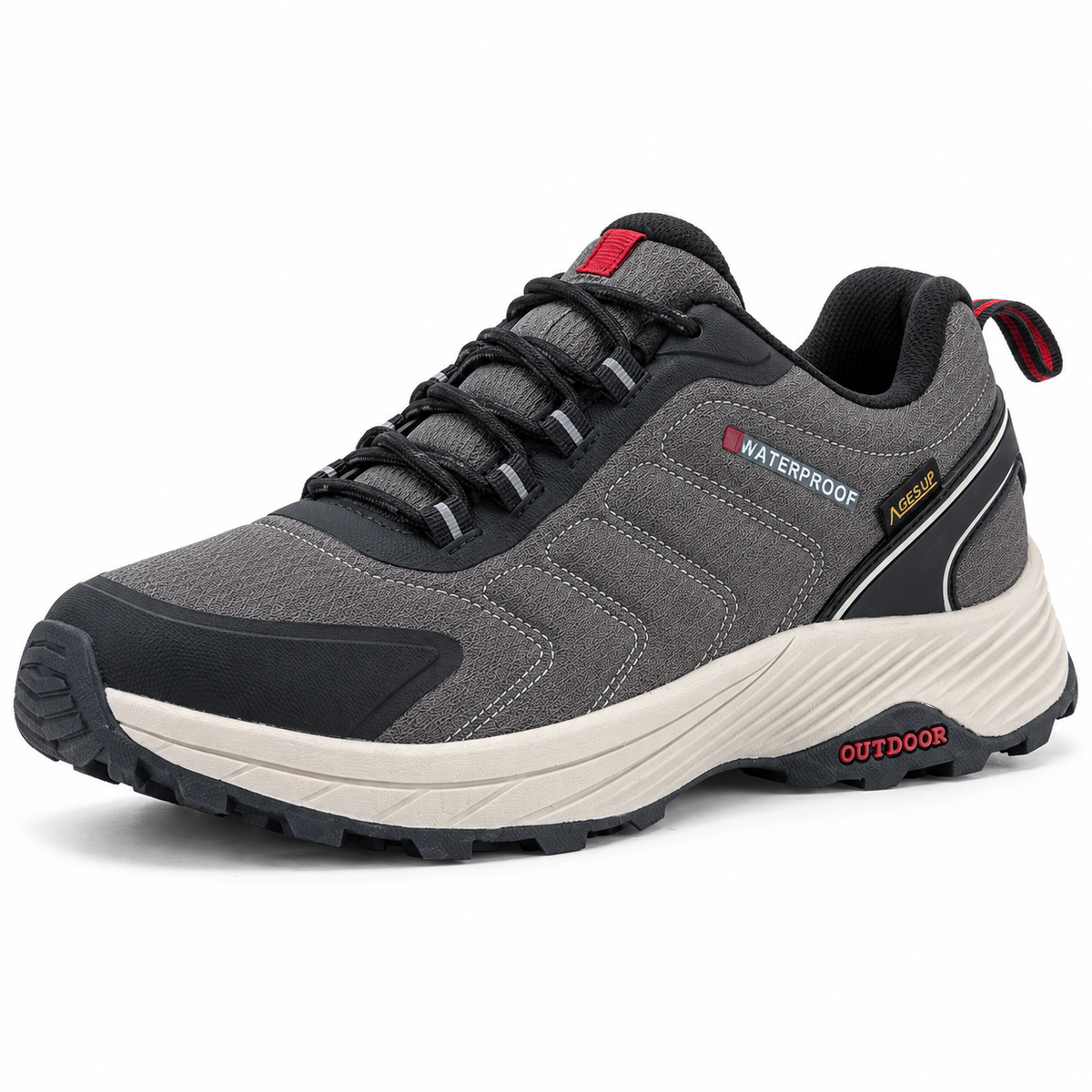 Chaussure randonnée synthétique grise – détail du pare-pierres et de l'avant-pied