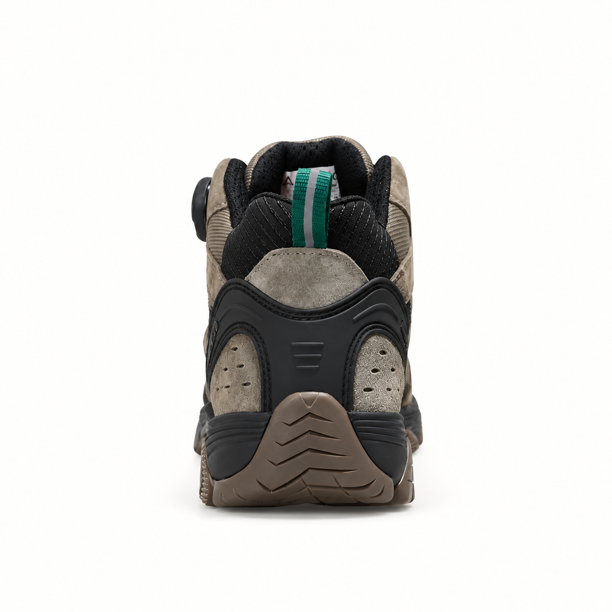 Chaussures de randonnée pour pieds fins marron – vue arrière du col et du talon