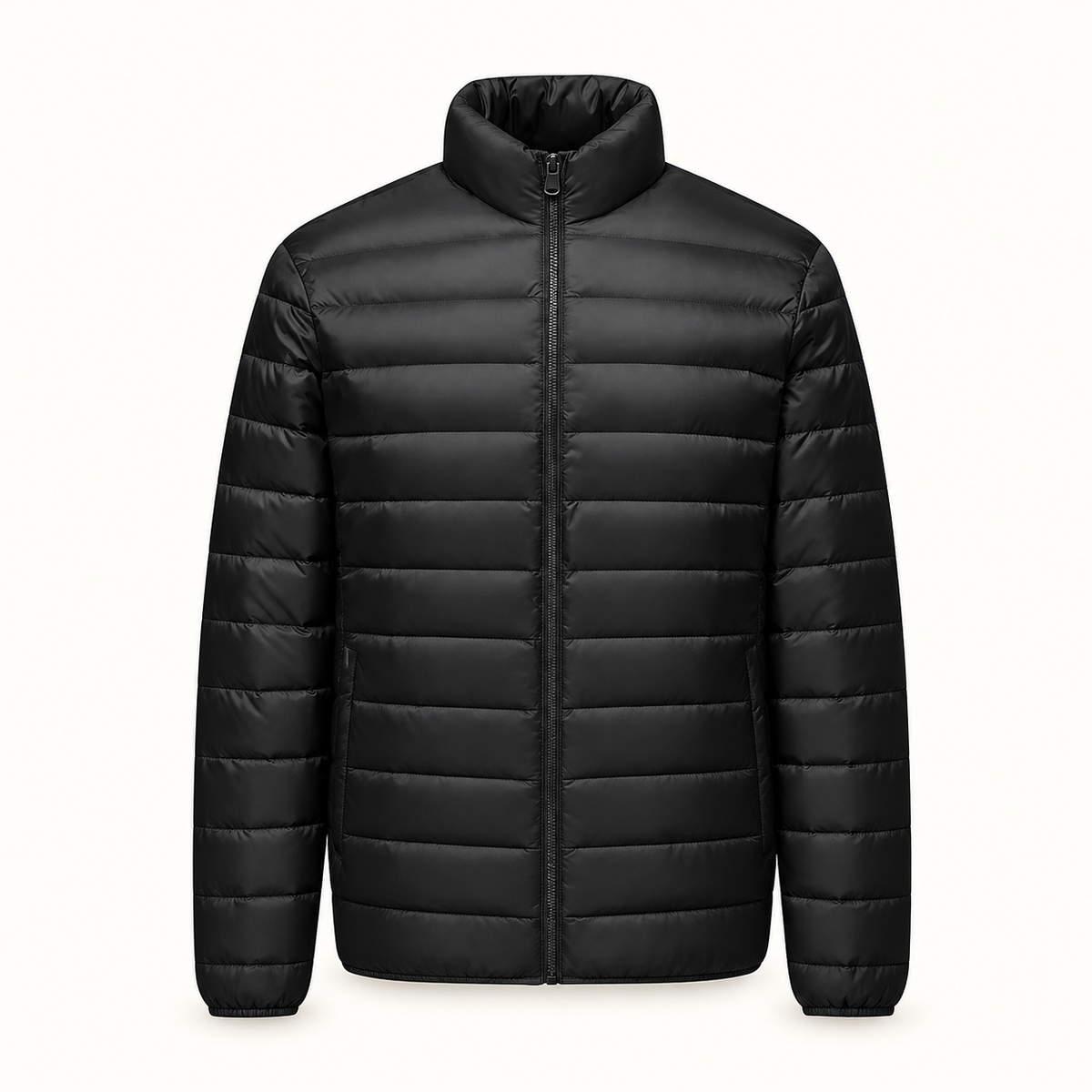 Doudoune haut de gamme homme noire – configuration col montant