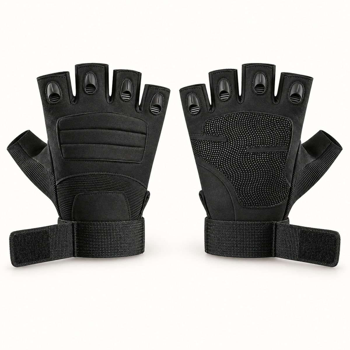 Gants tactiques femme noirs – paume antidérapante et sangles ouvertes