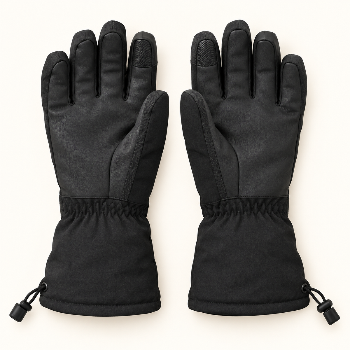 Gants randonnée Softshell — paumes de la paire noire