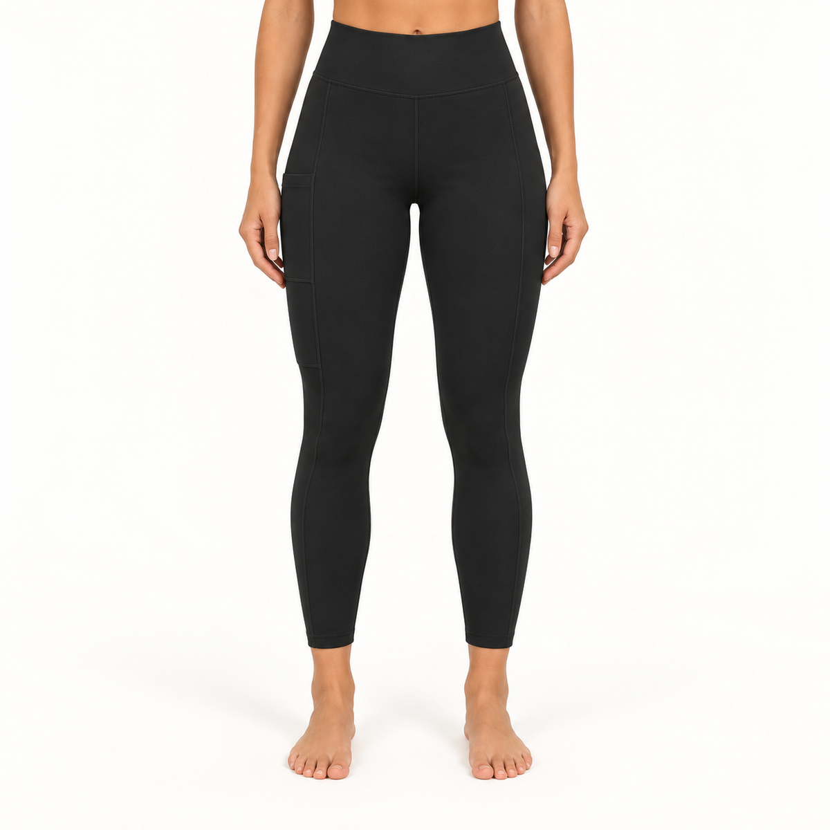 04 legging serre taille noir porte face