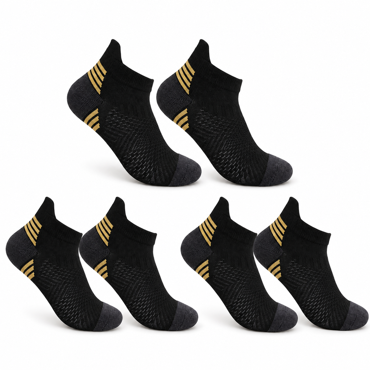 Chaussettes Randonnée Séchage Rapide — Noir (x3) — Packshot Variante