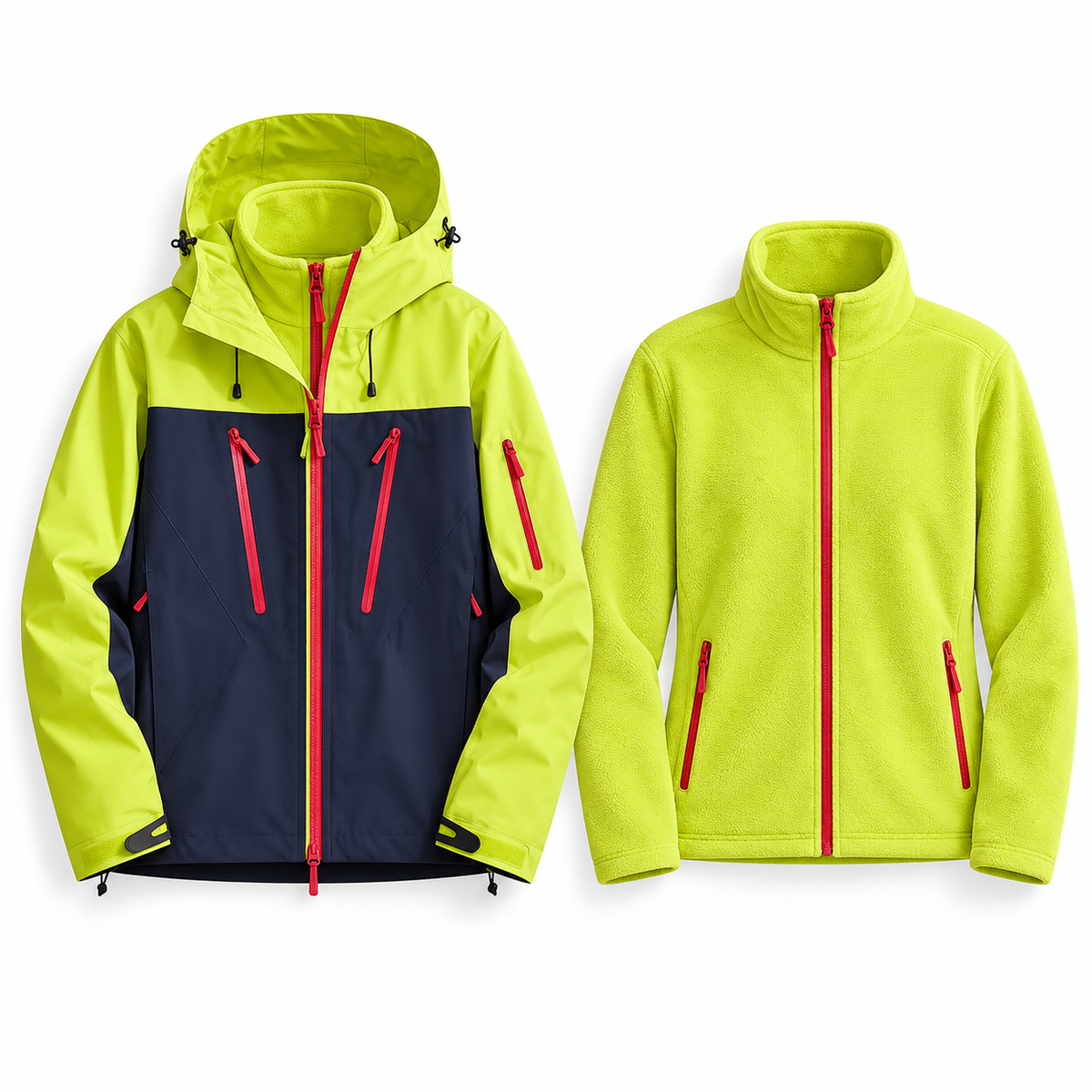 Veste 2 en 1 femme randonnée – coque et polaire séparées