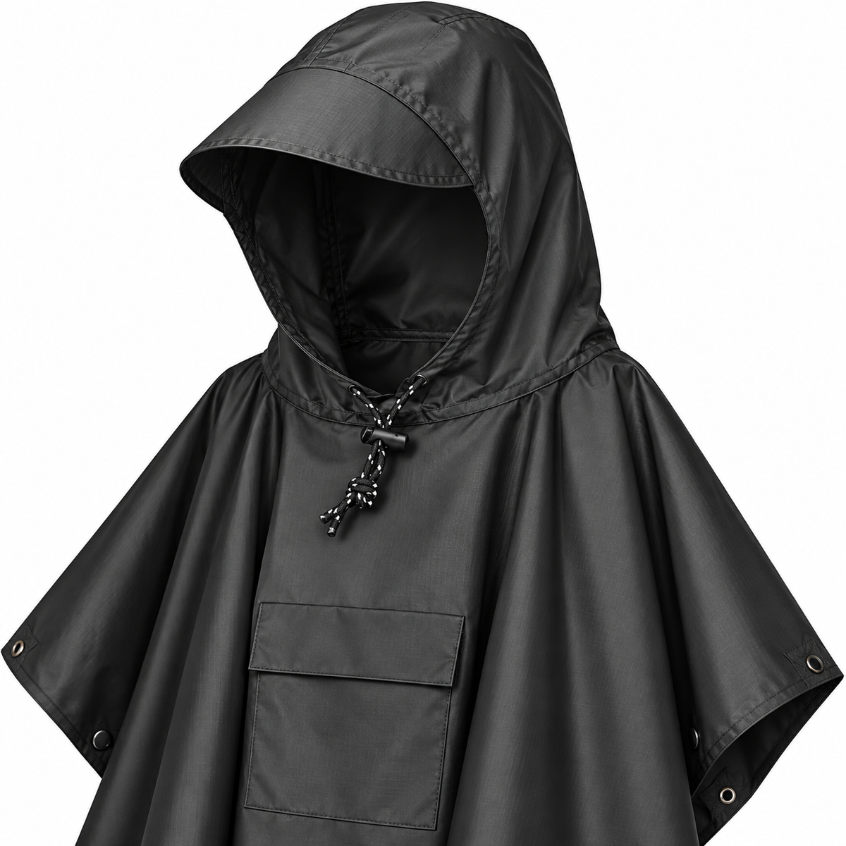 Veste de pluie longue homme détail capuche