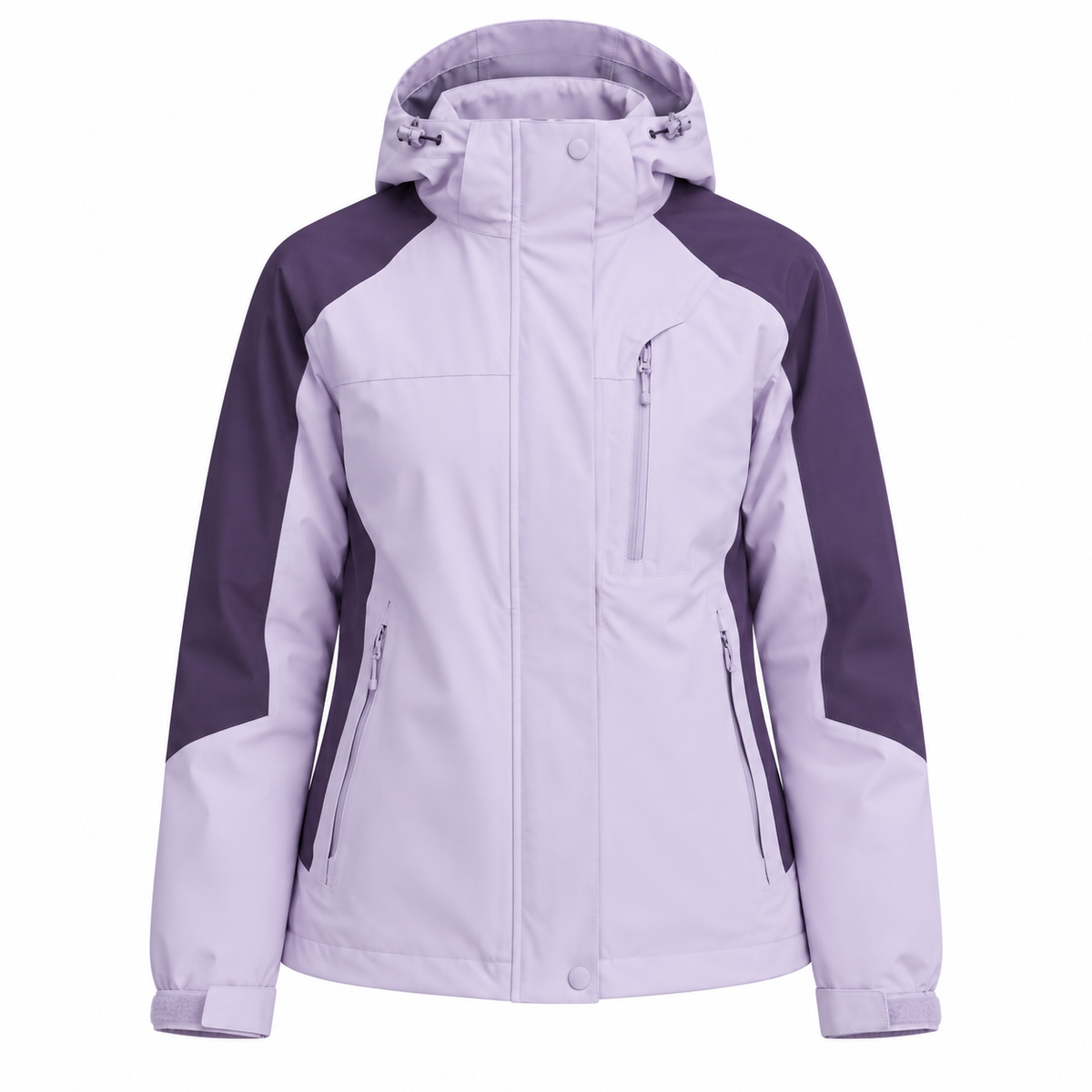 Veste randonnée raquette femme lavande coupe cintrée vue de face