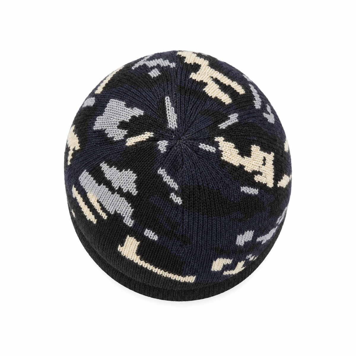 Bonnet neige bleu – vue du dessus