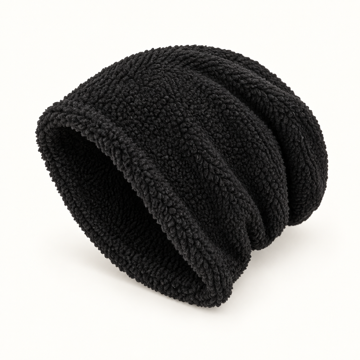 Bonnet randonnée hiver – intérieur sherpa noir retourné