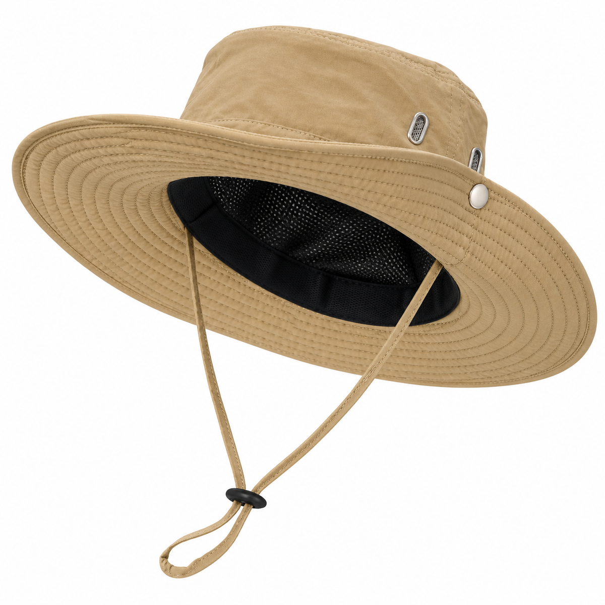 Chapeau australien anti-UV kaki – intérieur
