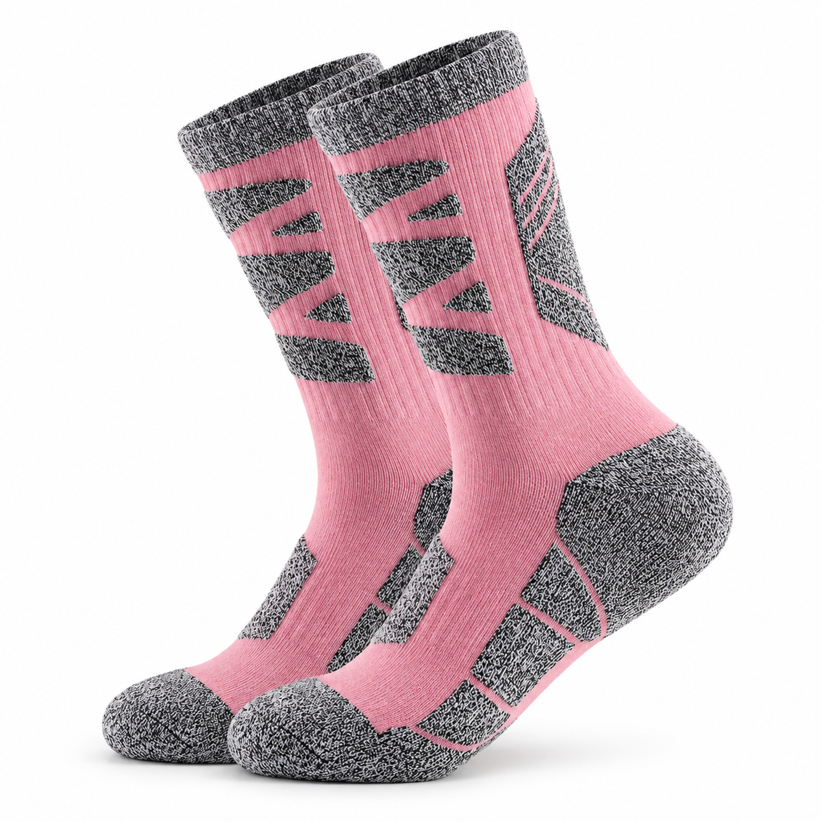 Chaussettes randonnée hiver homme rose – packshot
