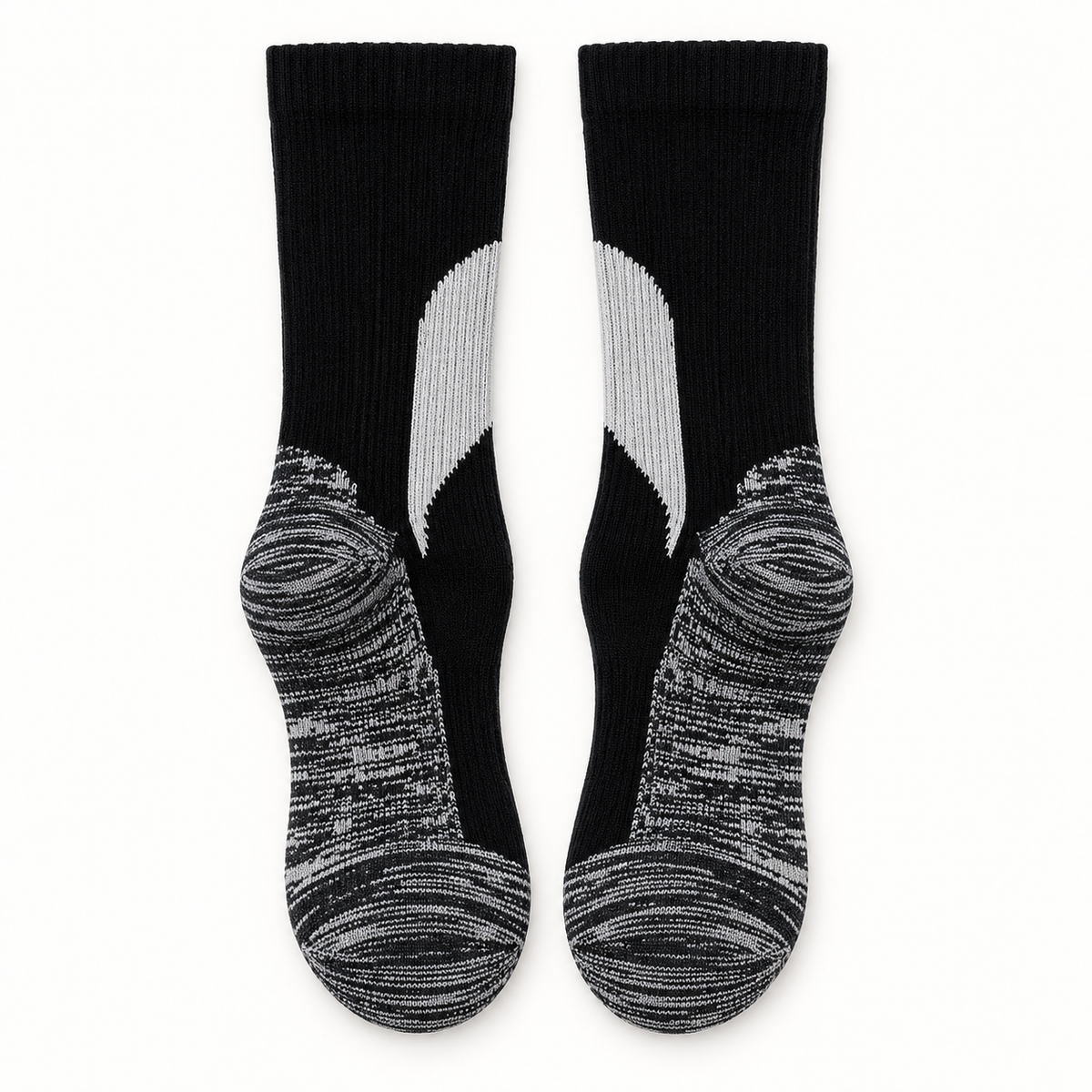 Chaussettes de randonnée noir et blanc – semelles