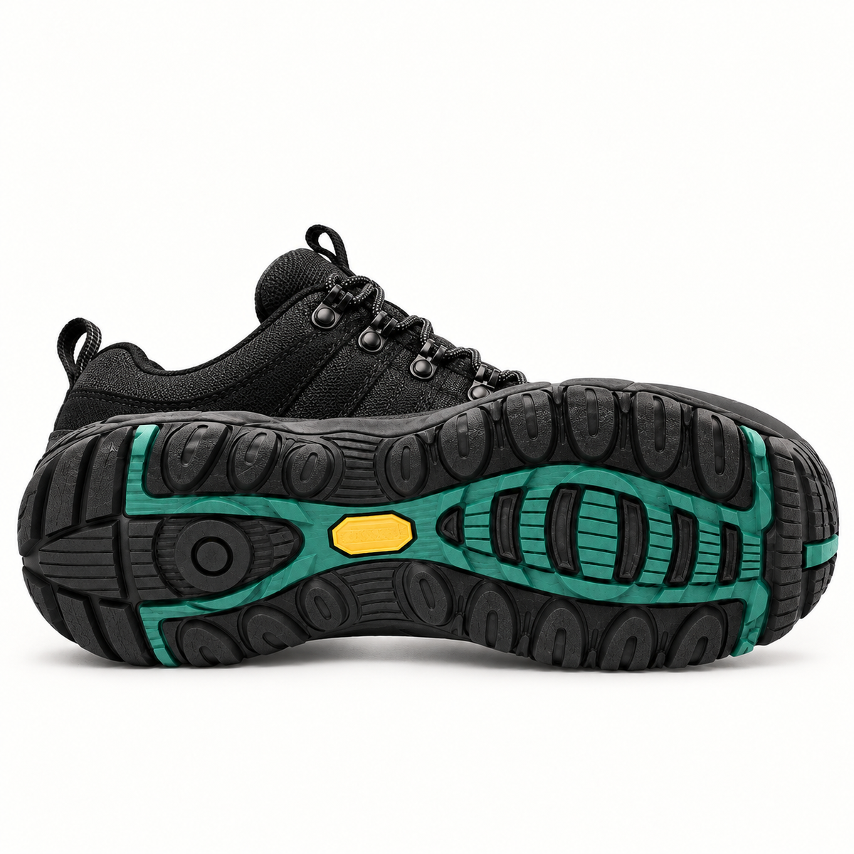 Chaussure randonnée homme noire avec semelle crantée attachée