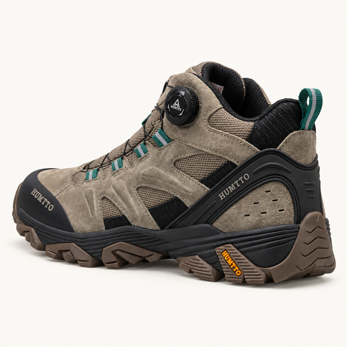 Chaussure randonnée maintien cheville kaki vue arrière avec col et coque de talon
