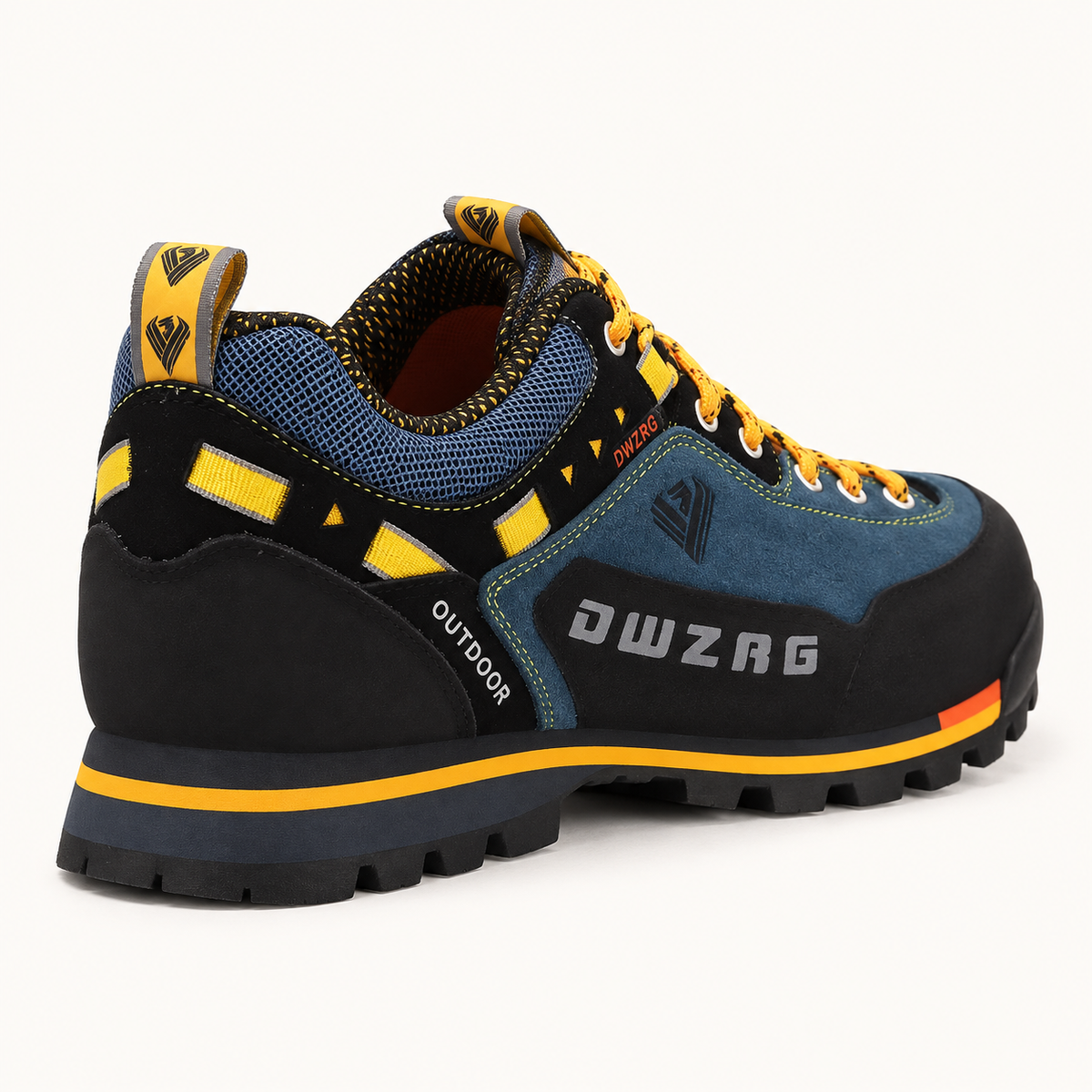 Chaussure randonnée rigide Darkblue – vue arrière trois-quarts du talon et du contrefort