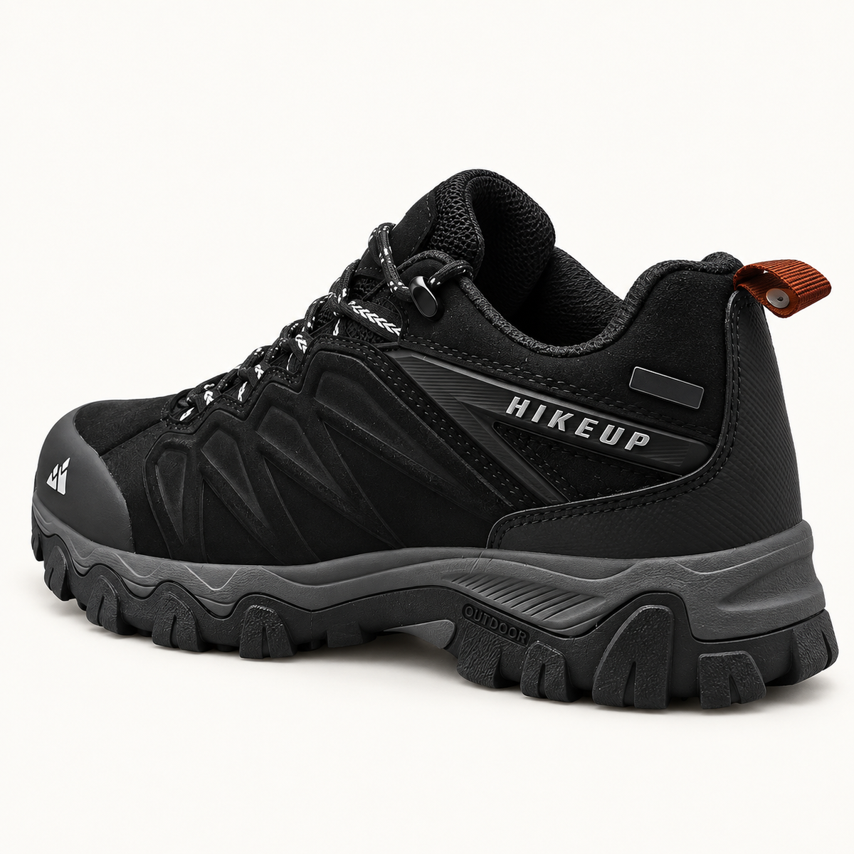 Chaussure randonnée souple homme noire – vue arrière du talon et du contrefort