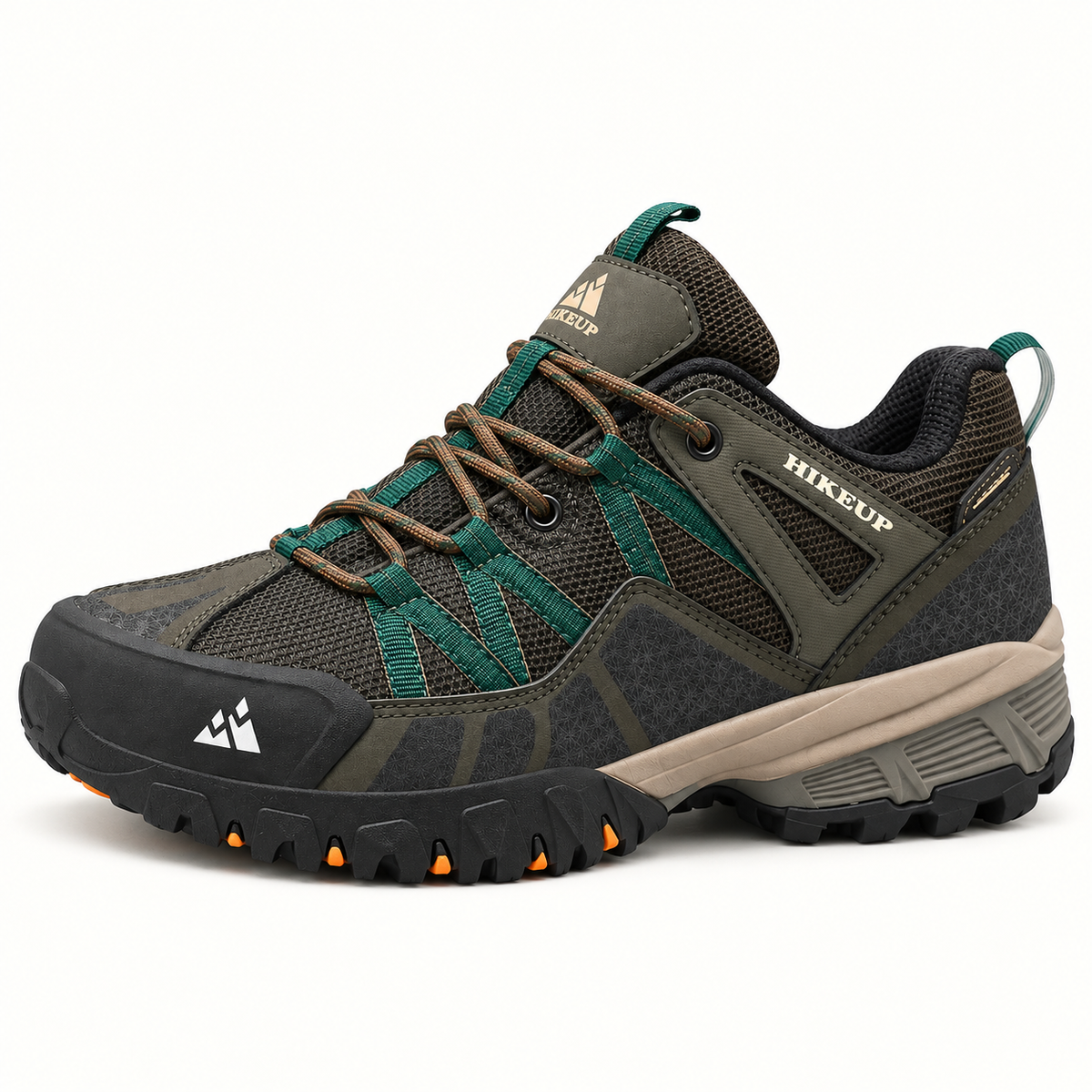 Chaussure randonnée toute saison vert olive – vue de profil complète