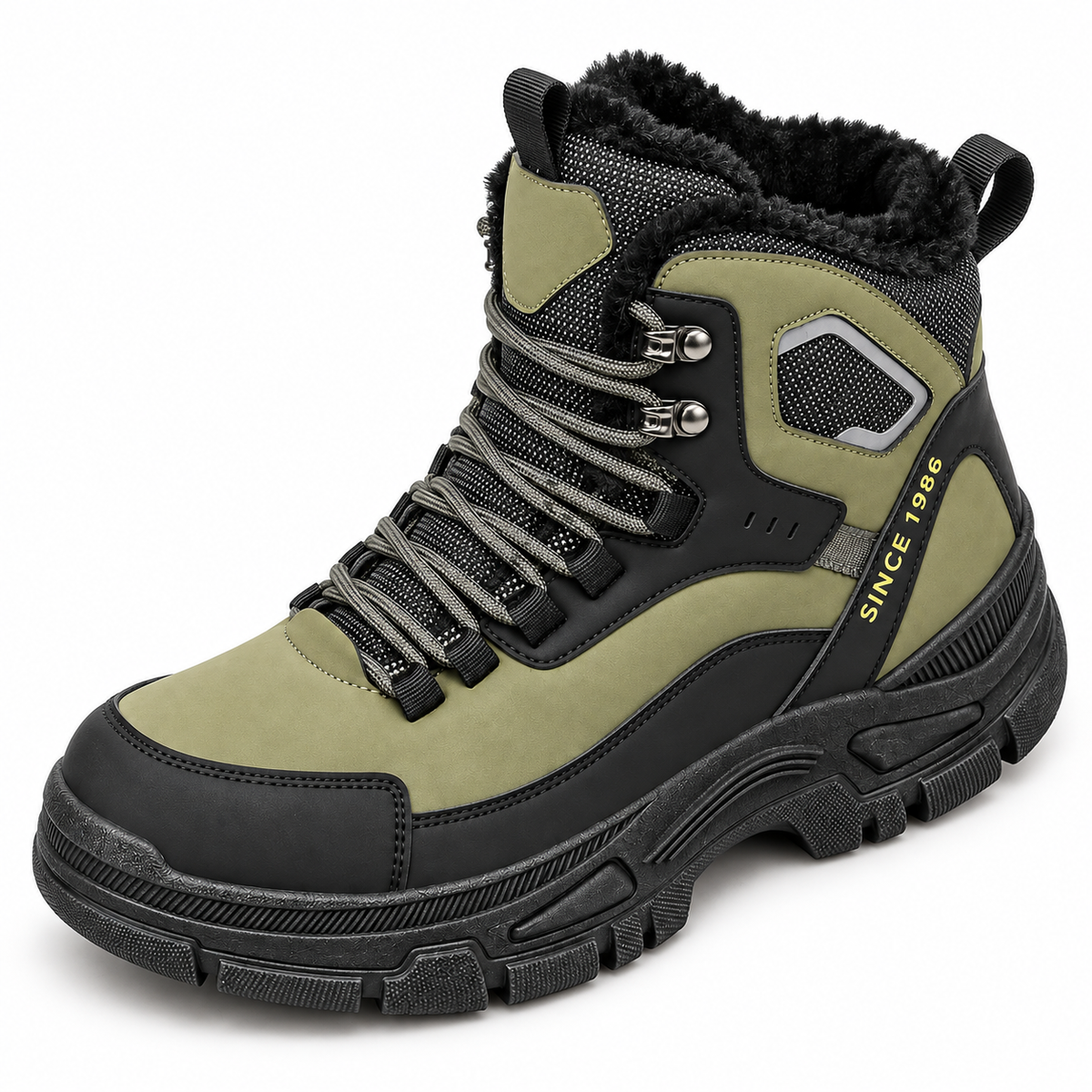 05 chaussure verte randonnee vue dessus