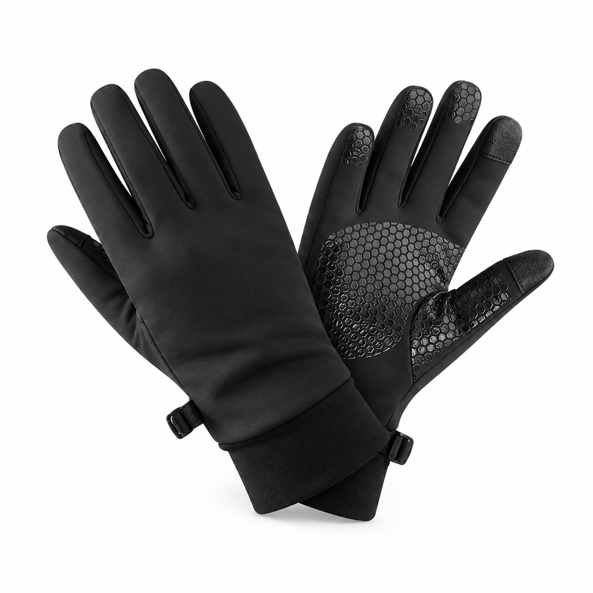 Gants chauds femme noirs – paire croisée