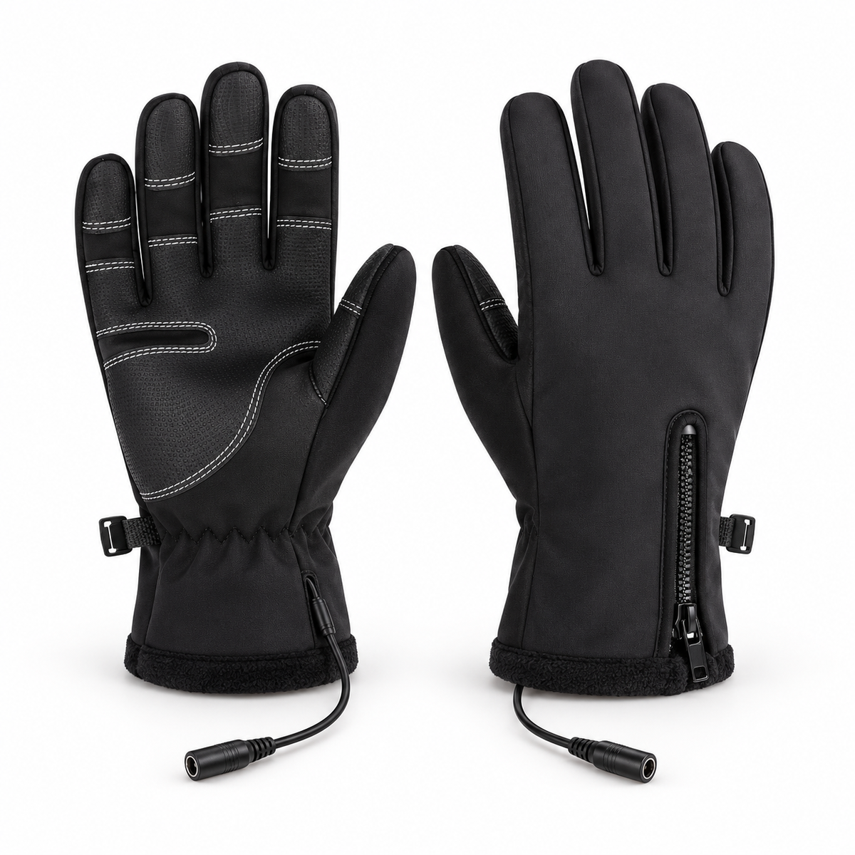 Gants chauffants noirs – profil et épaisseur