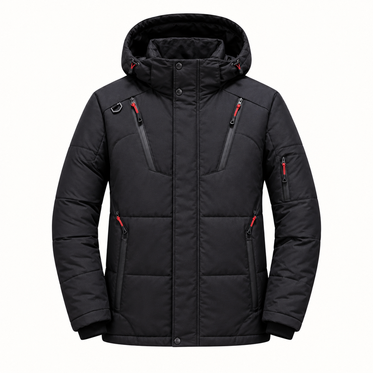 Doudoune randonnée hiver noire – patte de protection fermée