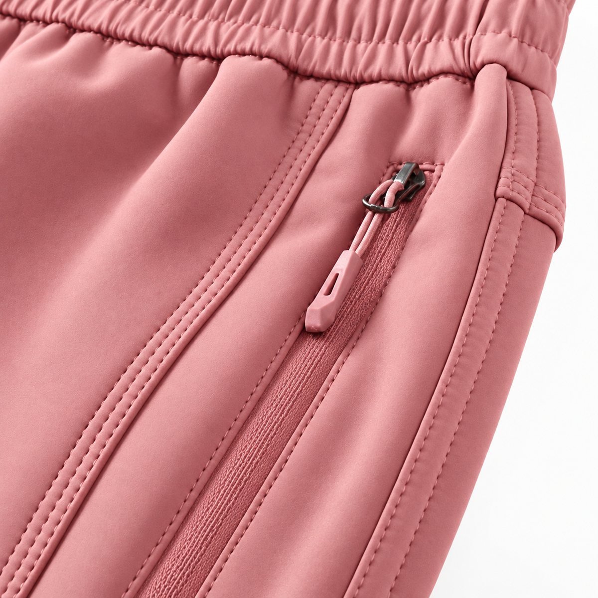 Poche zippée du pantalon randonnée automne femme rose poudré