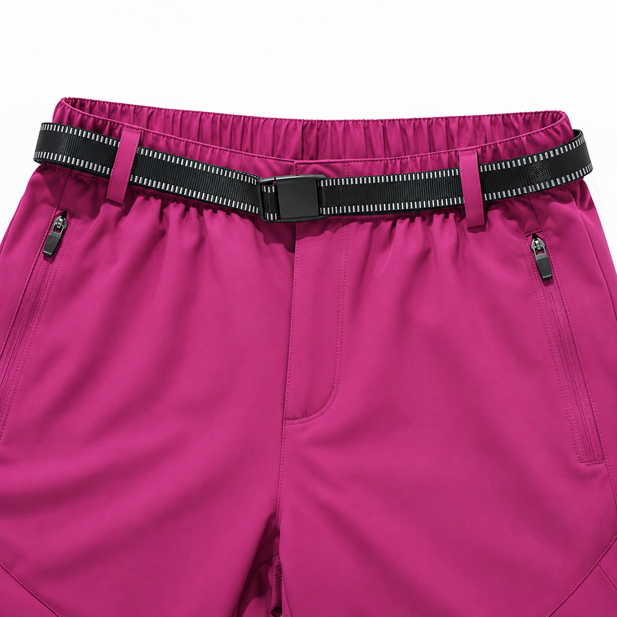 Pantalon randonnée femme grande taille — détail de la taille élastiquée et de la ceinture