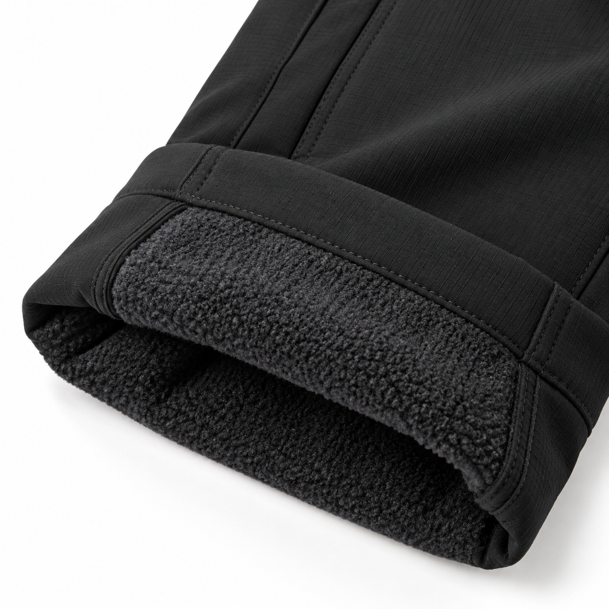 Doublure polaire du pantalon de randonnée femme taille haute noir