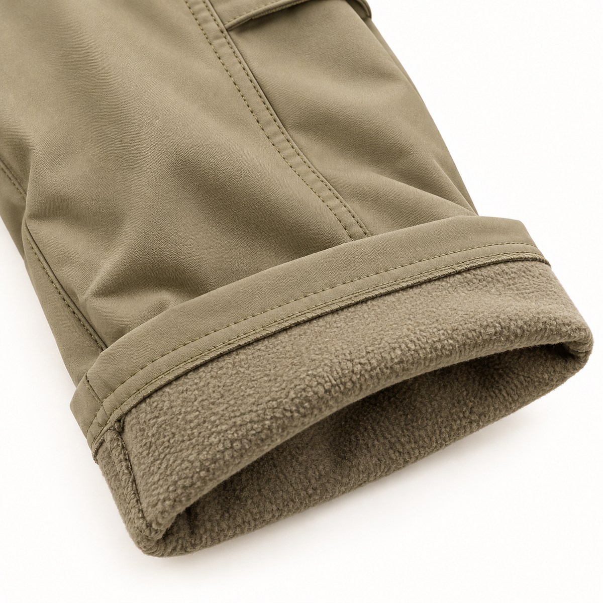 Doublure polaire du pantalon randonnée softshell homme olive