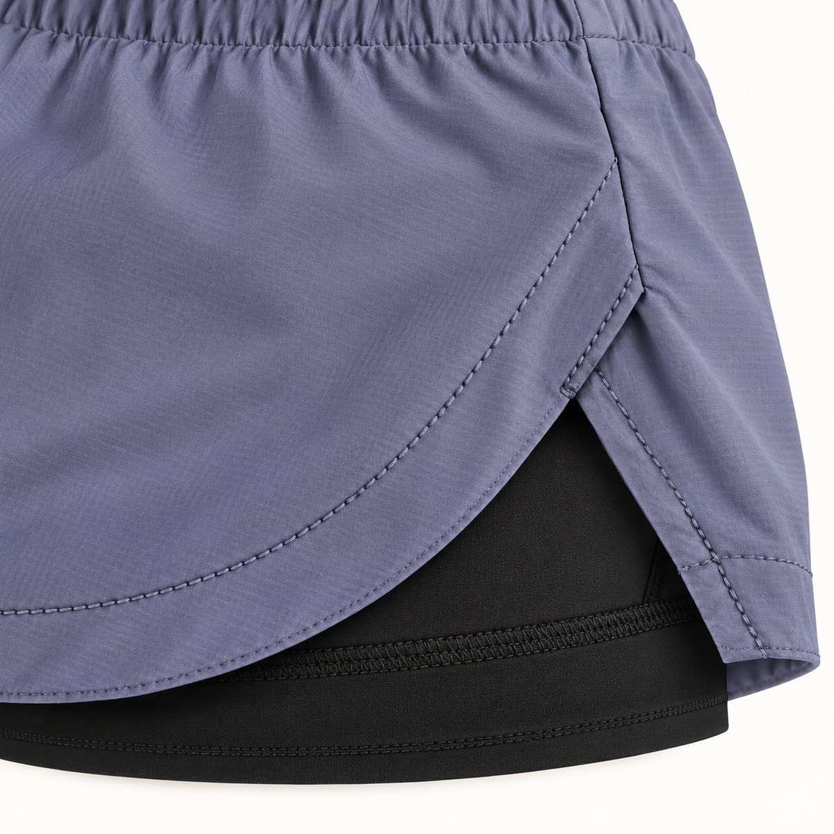 Short de randonnée taupe violet – détail du sous-short