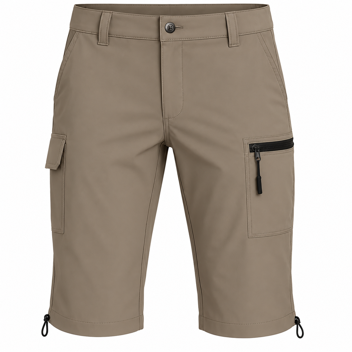 Short long randonnée homme kaki – poche zippée
