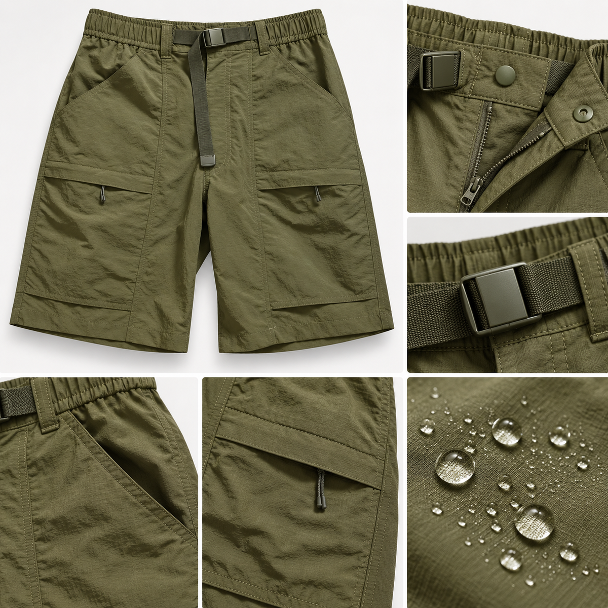 Short randonnée 10 ans vert – tissu déperlant
