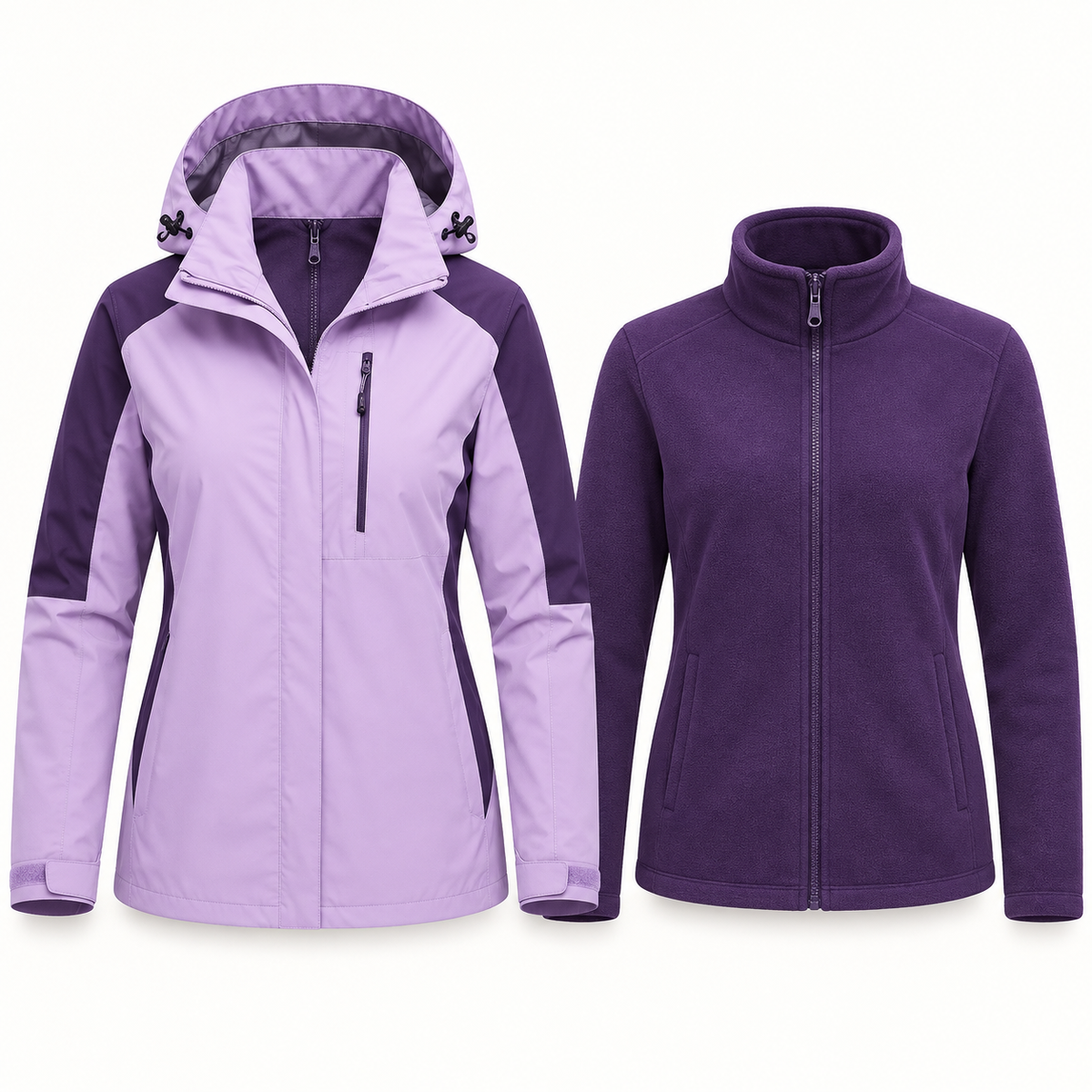 Veste coupe vent femme randonnée – coque et polaire séparées