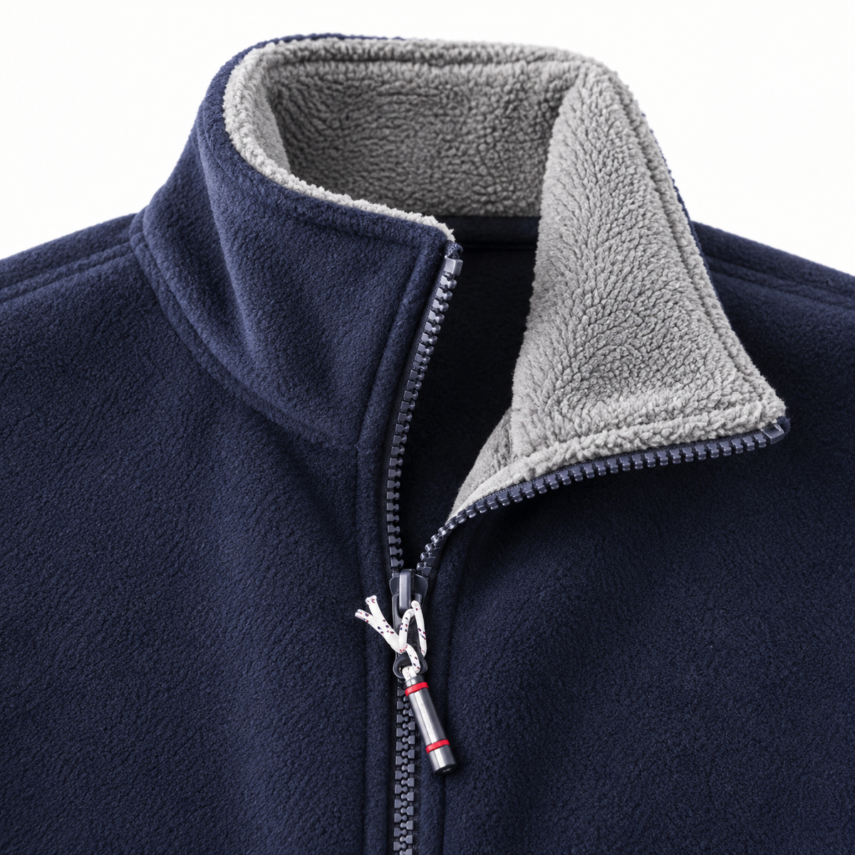Veste polaire chaude de randonnée – détail du col doublé