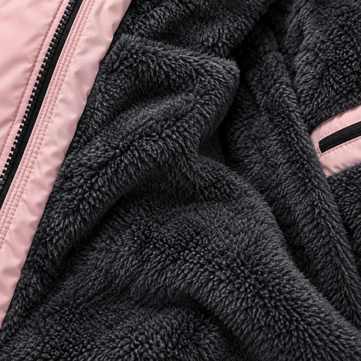 Veste randonnée femme doublée polaire – macro de la doublure