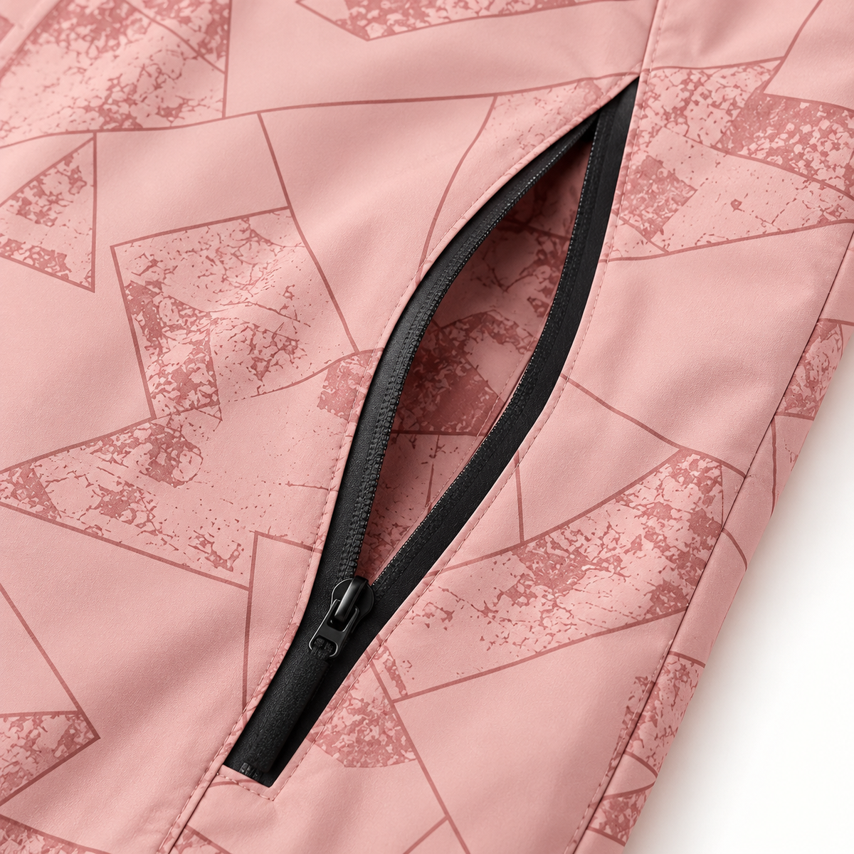 Veste randonnée femme printemps Rose 1 – détail de la poche zippée