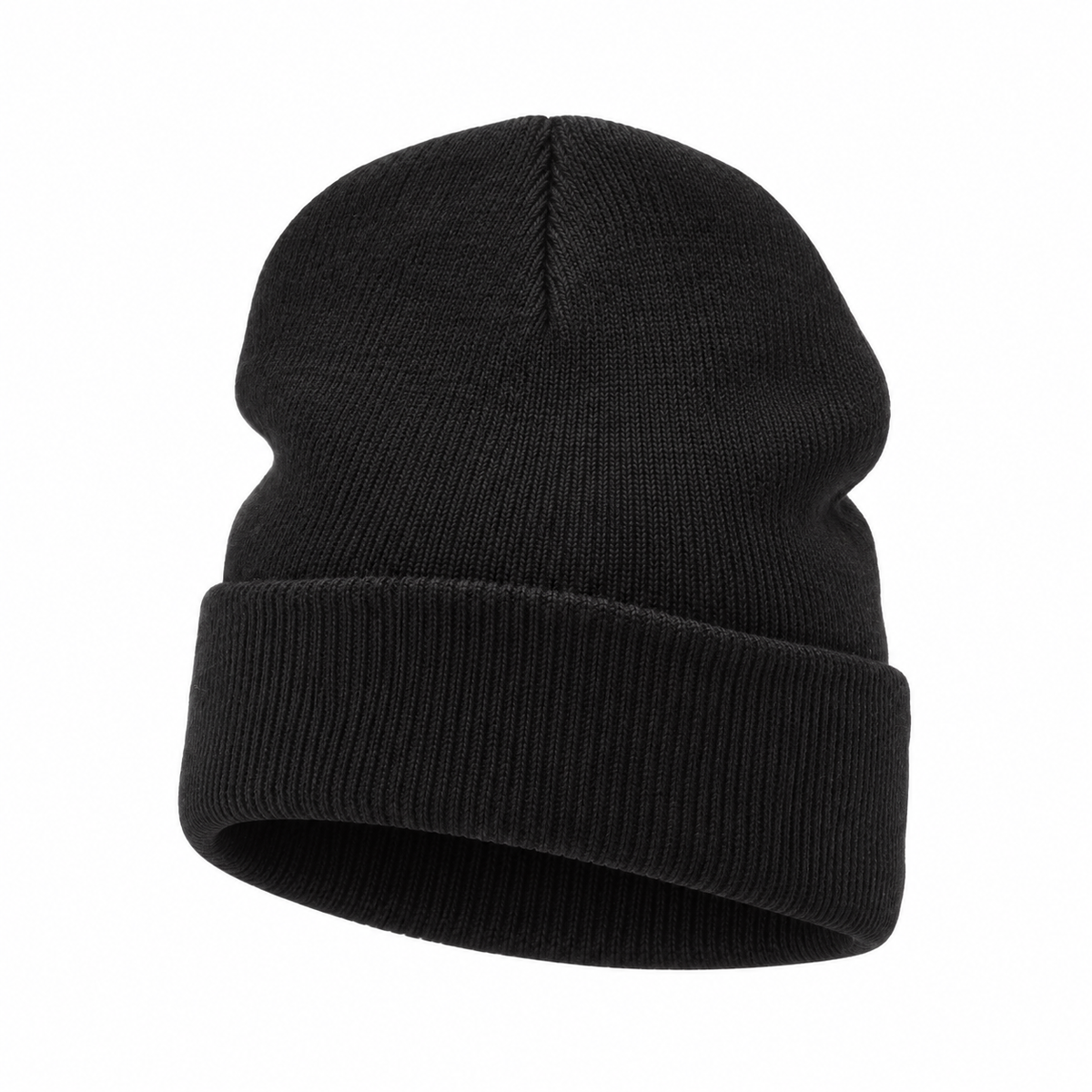 Bonnet chaud de randonnée noir – ouverture et revers