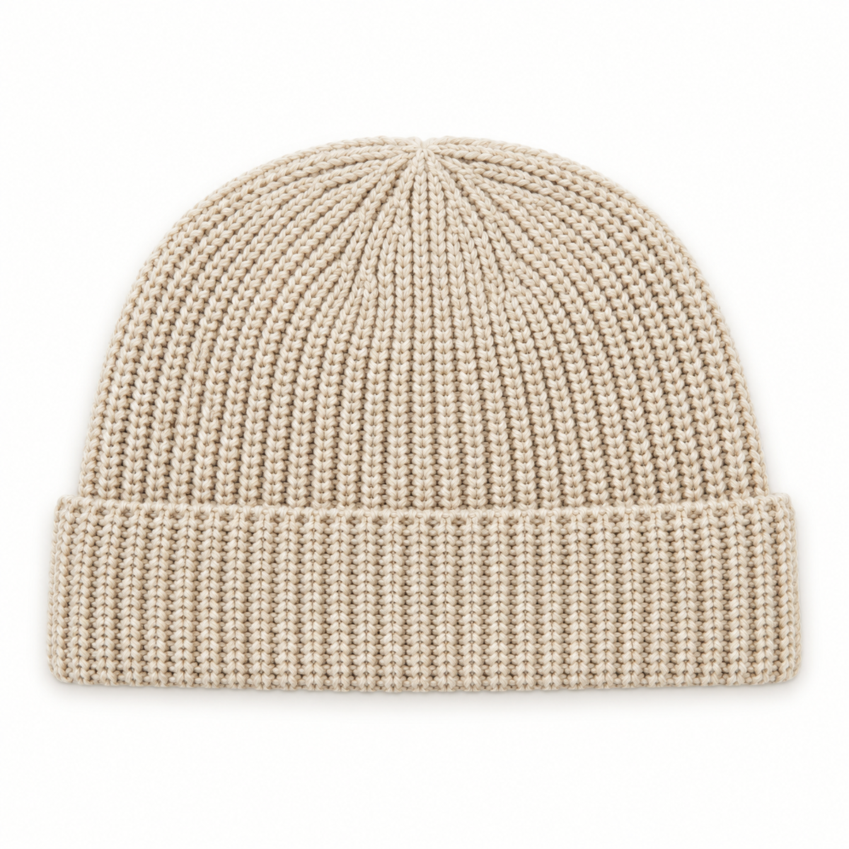 Bonnet ski beige – posé à plat