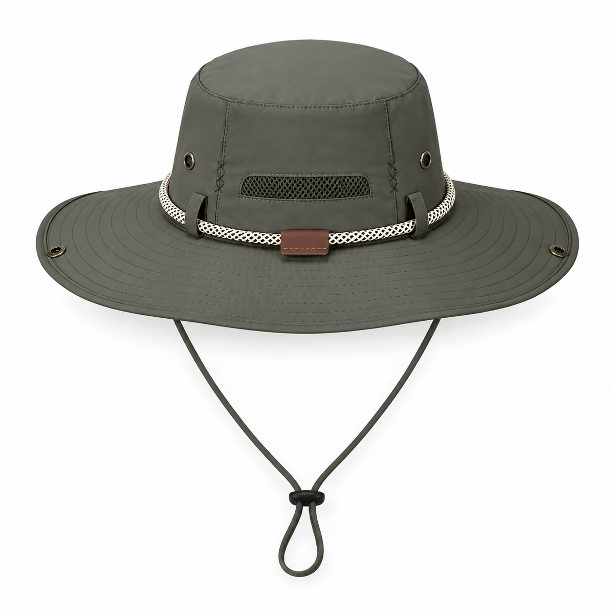 Chapeau randonnée grande taille vert armée – vue arrière