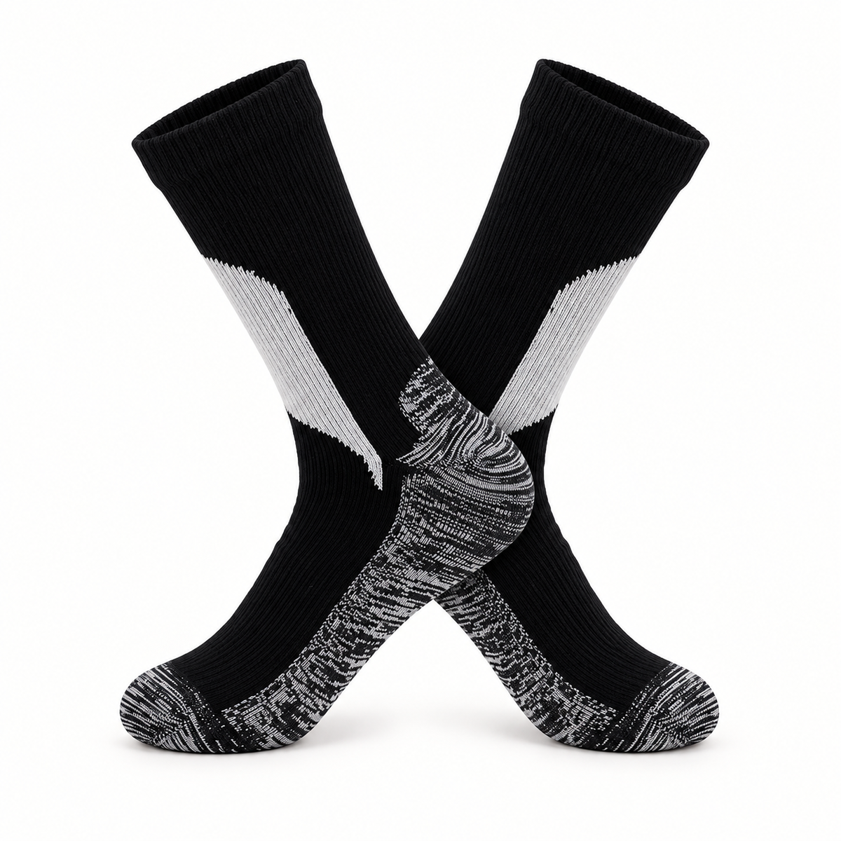 Chaussettes de randonnée noir et blanc – croisées