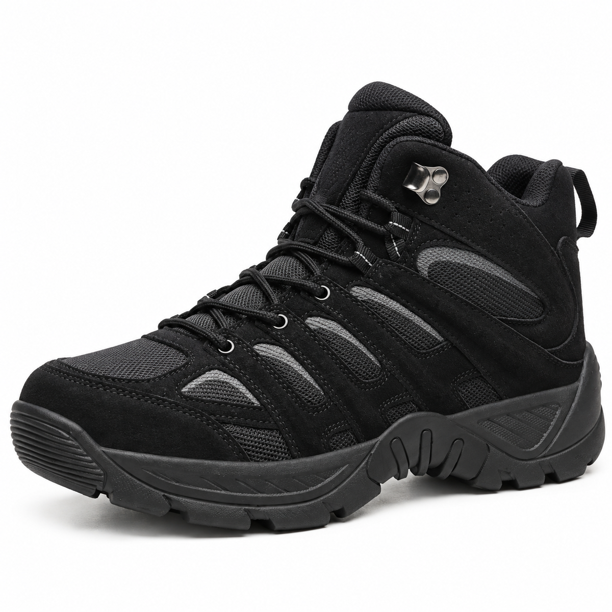 Chaussure de randonnée avec amorti noire – vue trois-quarts