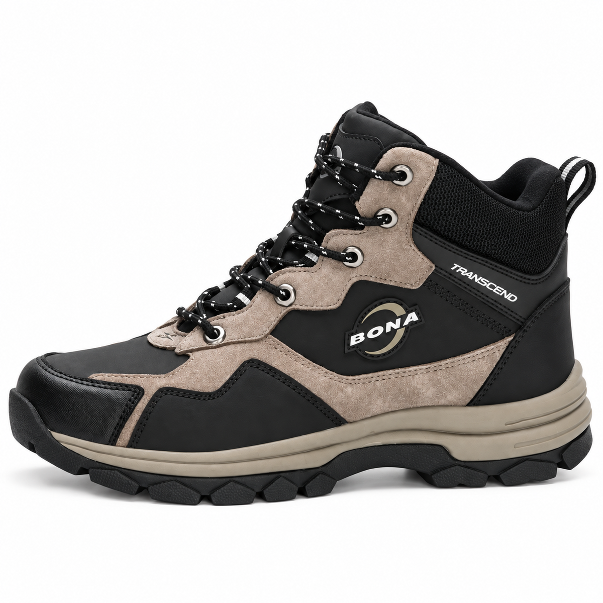 Chaussure randonnée grande taille beige complète vue de profil