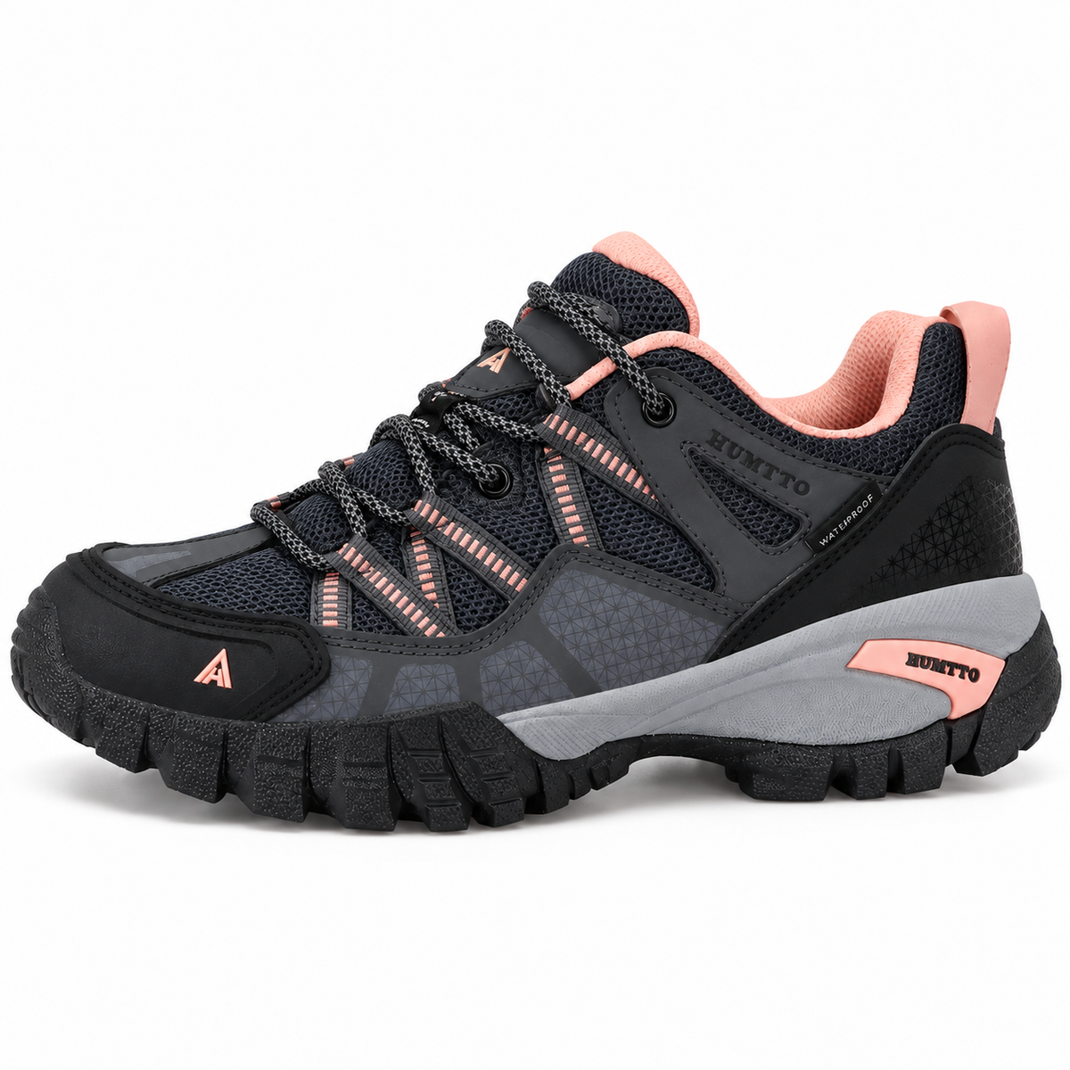 Chaussure randonnée femme vegan noire complète vue de profil
