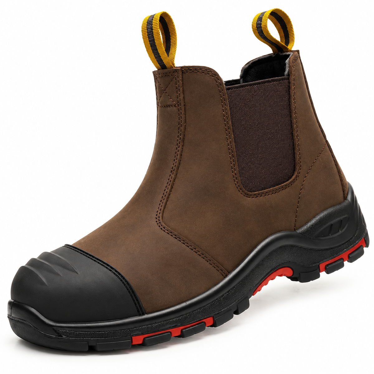 Chaussure randonnée nubuck Marron foncé en vue trois-quarts