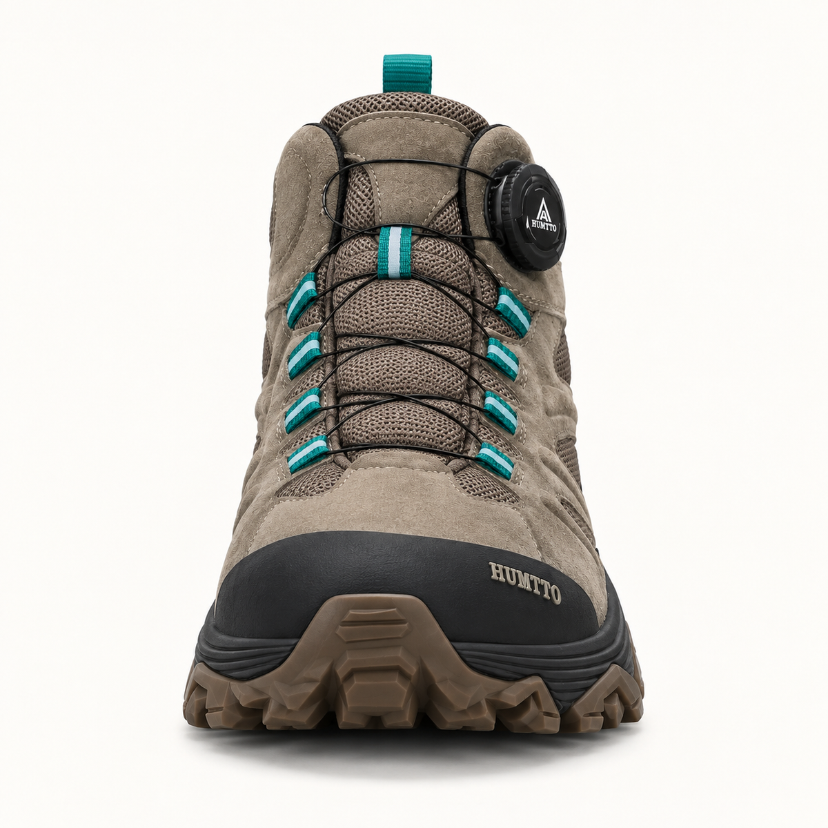 Chaussures randonnée pour pieds fins marron – silhouette étroite vue de face