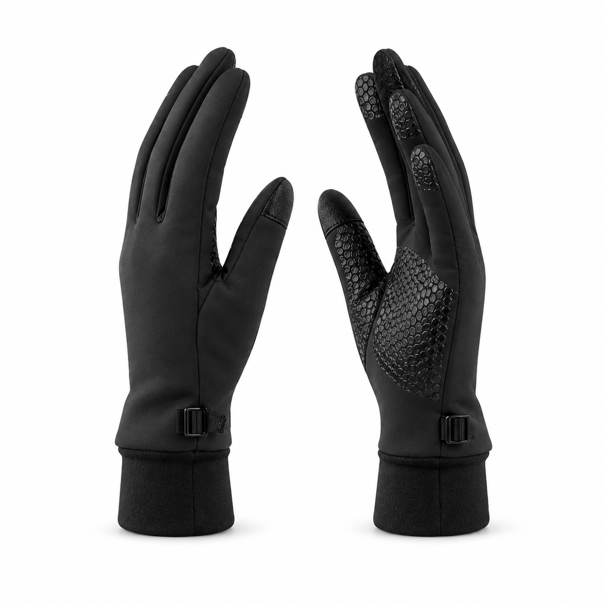 Gants chauds femme noirs – profils latéraux