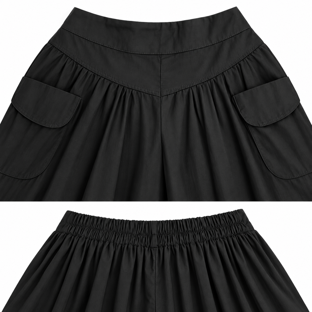 Taille avant et élastiquée de la jupe short randonnée femme